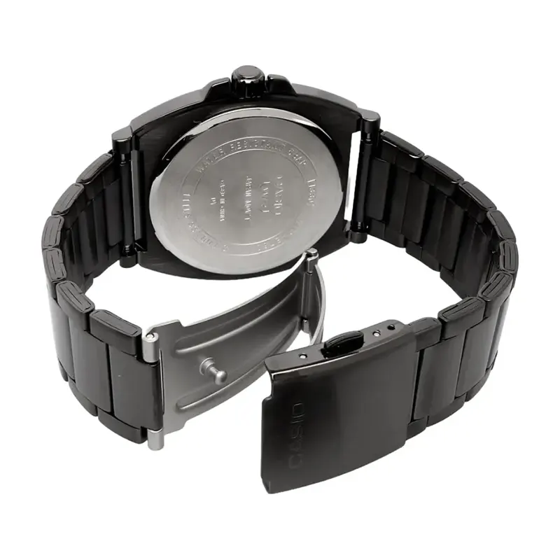 Casio Enticer Green Dial Black Ion Plated Men's Watch- MTP-E730B-3AV